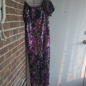 Ivy City Co Floral Sequin Jumpsuit